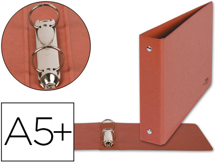 Carpeta de 2 anillas 40mm redondas liderpapel cuarto apaisado carton cuero