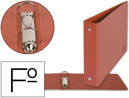 Carpeta de 2 anillas 40mm redondas liderpapel folio apaisado cuero