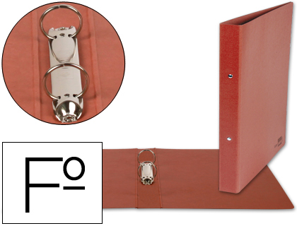 Carpeta de 2 anillas 40mm redondas liderpapel folio carton cuero