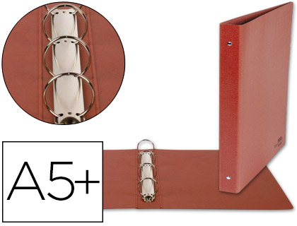 Carpeta de 4 anillas 25mm redondas liderpapel cuarto carton cuero