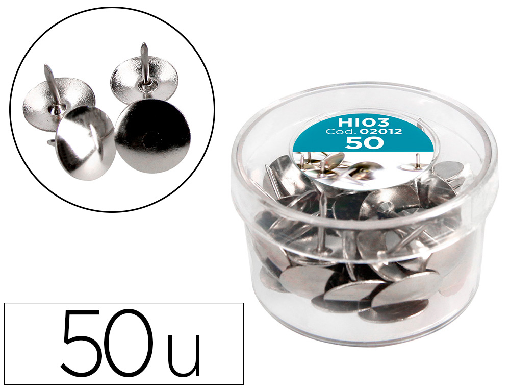 Chincheta liderpapel niquelada caja de 50 unidades