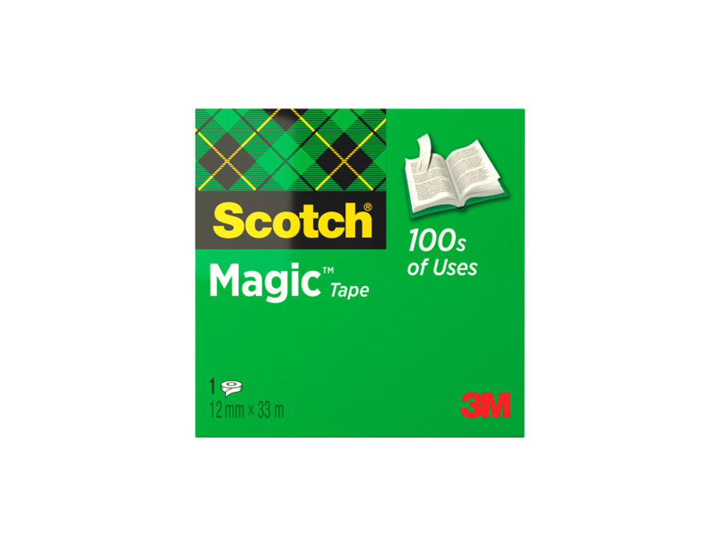 Cinta adhesiva scotch magic invisible 33 mt x 12 mm