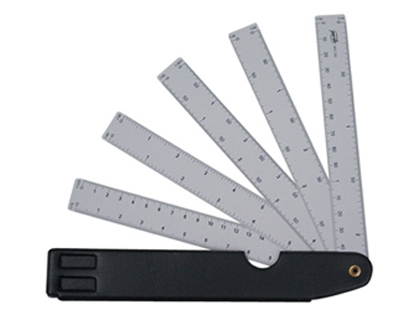 Escala pardo abanico 10 escalas 15 cm con estuche similpiel