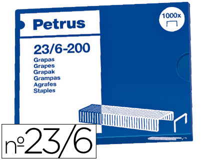 Grapas petrus nº 23/6 caja de 1000 unidades