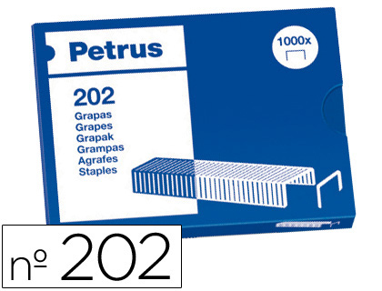 Grapas petrus bambina nº 202 caja de 1000 unidades