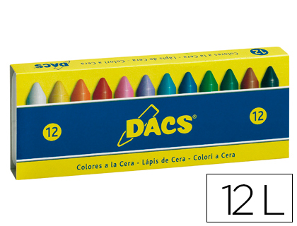 Lapices cera dacs caja de 12 colores surtidos