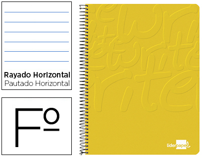 Cuaderno espiral liderpapel folio write tapa blanda 80h 60gr horizontal con margen color amarillo