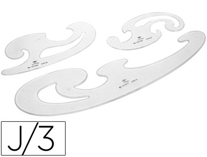 Plantilla domingo ferrer curvas cristal juego de 3 unidades