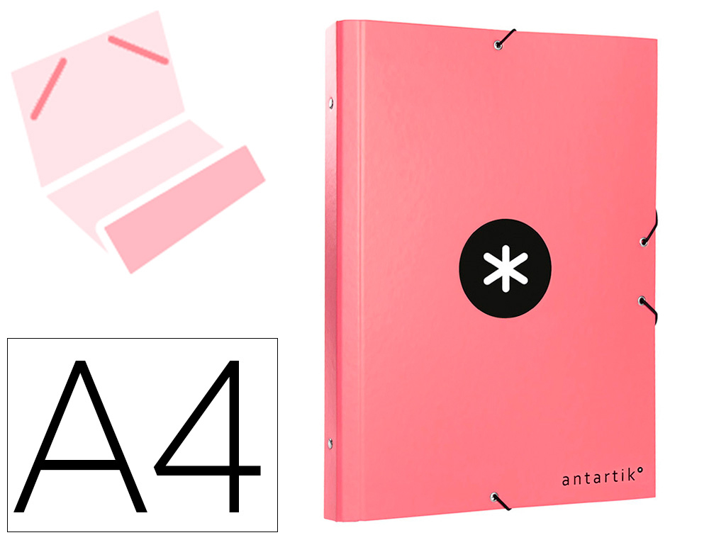 Carpeta antartik clasificadora a4 12 departamentos goma carton forrado color coral