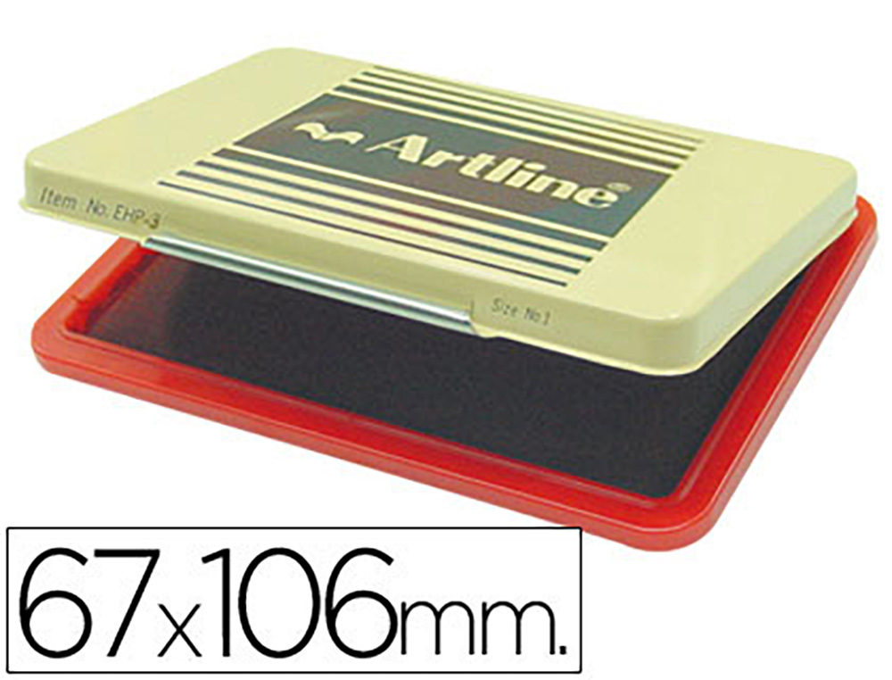 Tampon artline ehp-3 rojo base de plastico 67x106 mm
