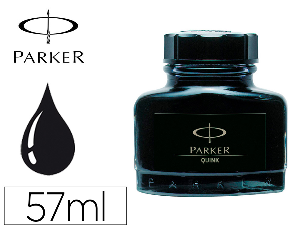 Tinta estilografica parker negra bote 57 ml