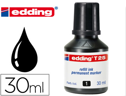 Tinta rotulador edding t-25 negro bote 30 ml