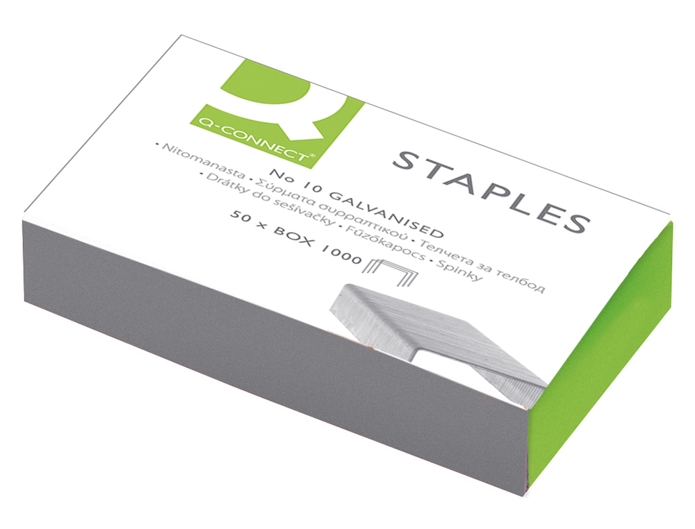 Grapas q-connect nº10 galvanizadas caja de 1000 unidades