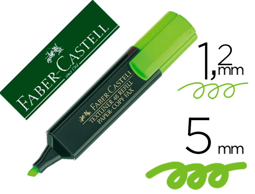 Rotulador faber castell fluorescente textliner 48 verde