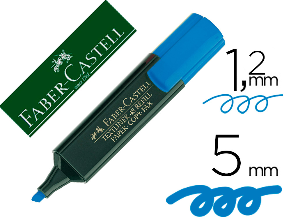 Rotulador faber castell fluorescente textliner 48 azul