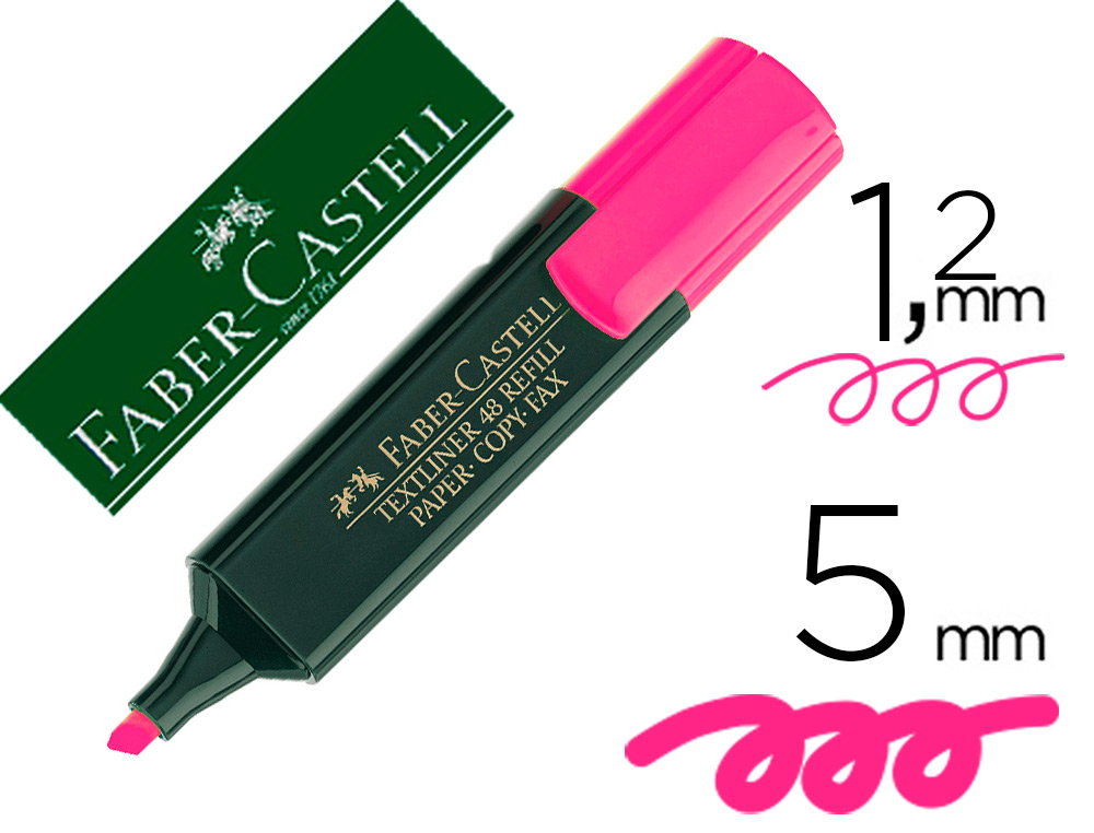 Rotulador faber castell fluorescente textliner 48 rosa