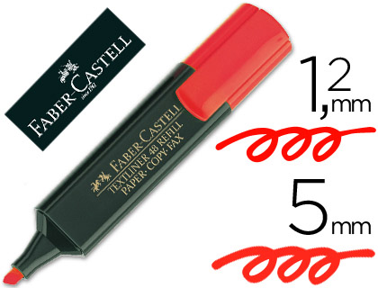 Rotulador faber castell fluorescente textliner 48 rojo