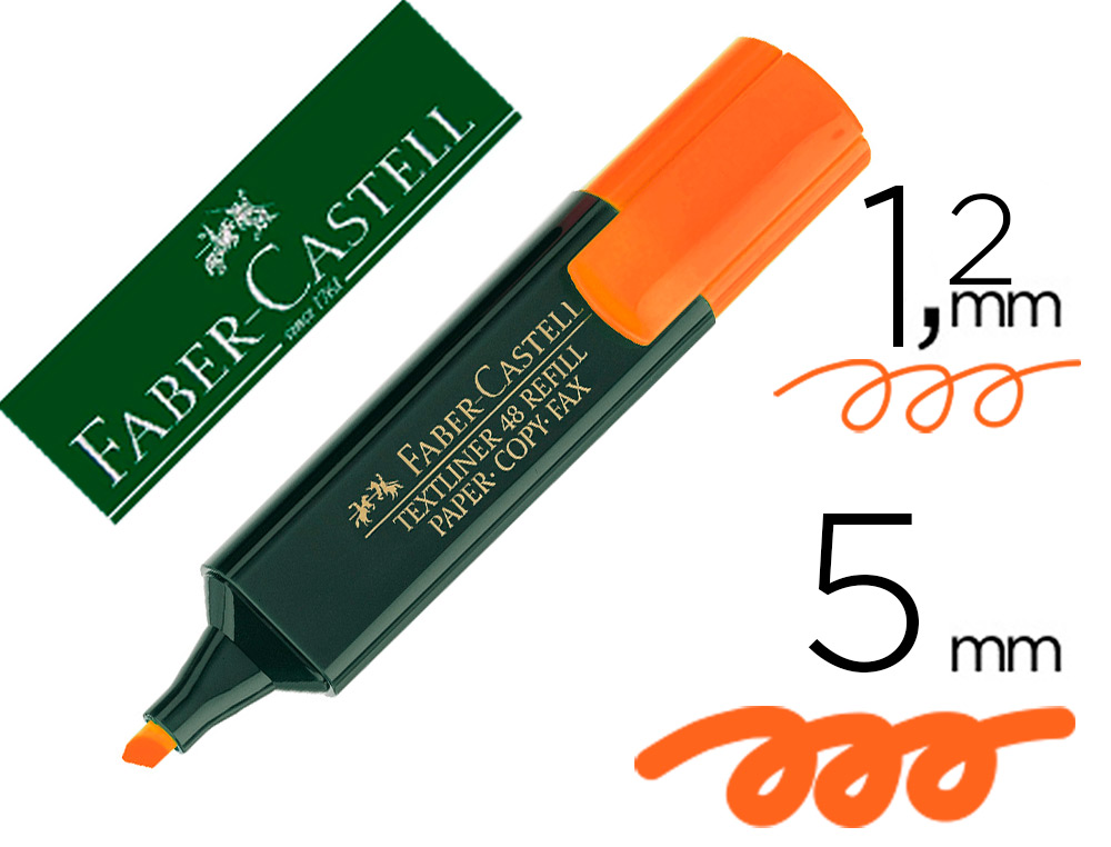 Rotulador faber castell fluorescente textliner 48 naranja