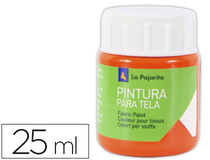 Pintura para tela la pajarita anaranjado 25 ml