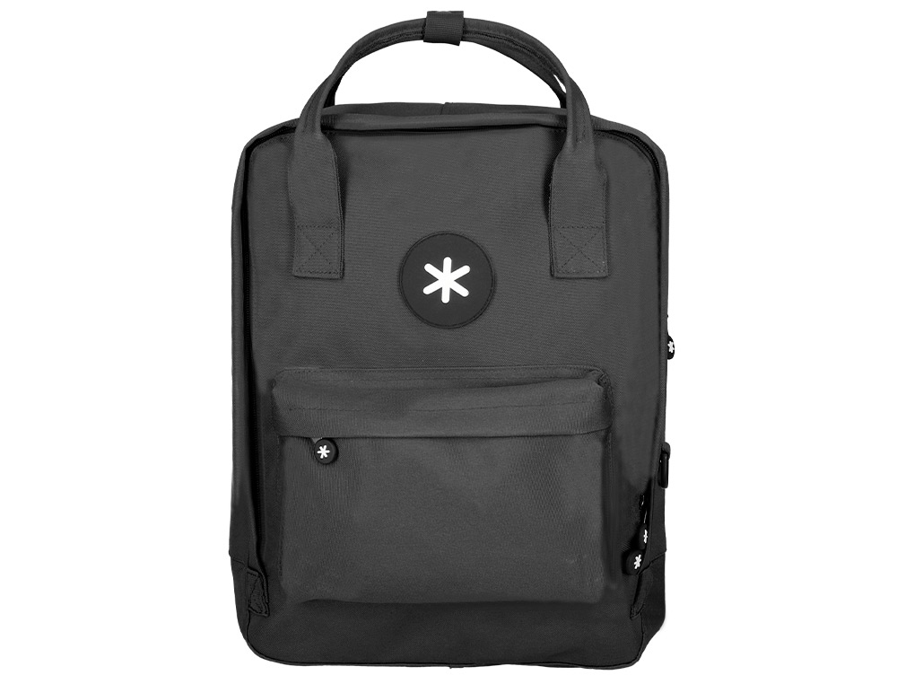 Mochila antartik 2 asas y bolsillos exteriores negro 300x115x390 mm