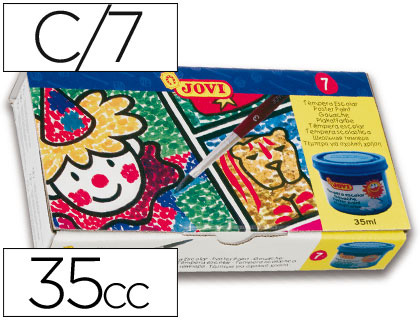 Tempera jovi 35 ml caja de 7 colores surtidos