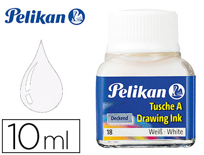 Tinta china pelikan blanco bote de 10 ml