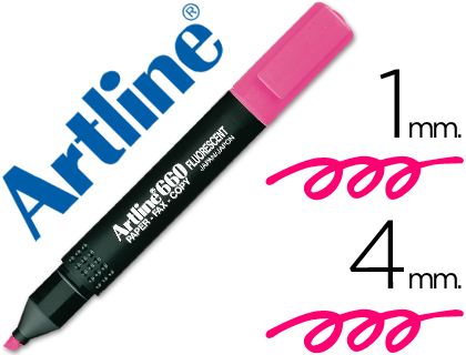Rotulador artline fluorescente ek-660 rosa punta biselada