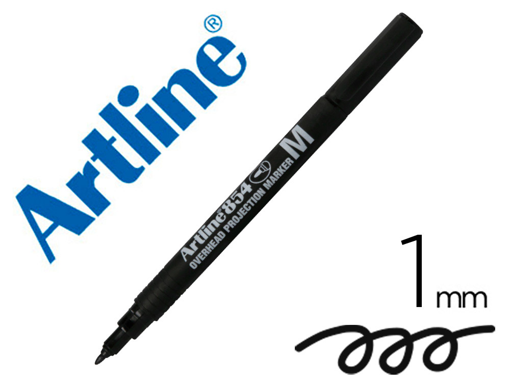 Rotulador artline retroproyeccion punta fibra permanente ek-854 negro -punta redonda 1 mm