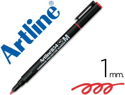 Rotulador artline retroproyeccion punta fibra permanente ek-854 rojo -punta redonda 1 mm