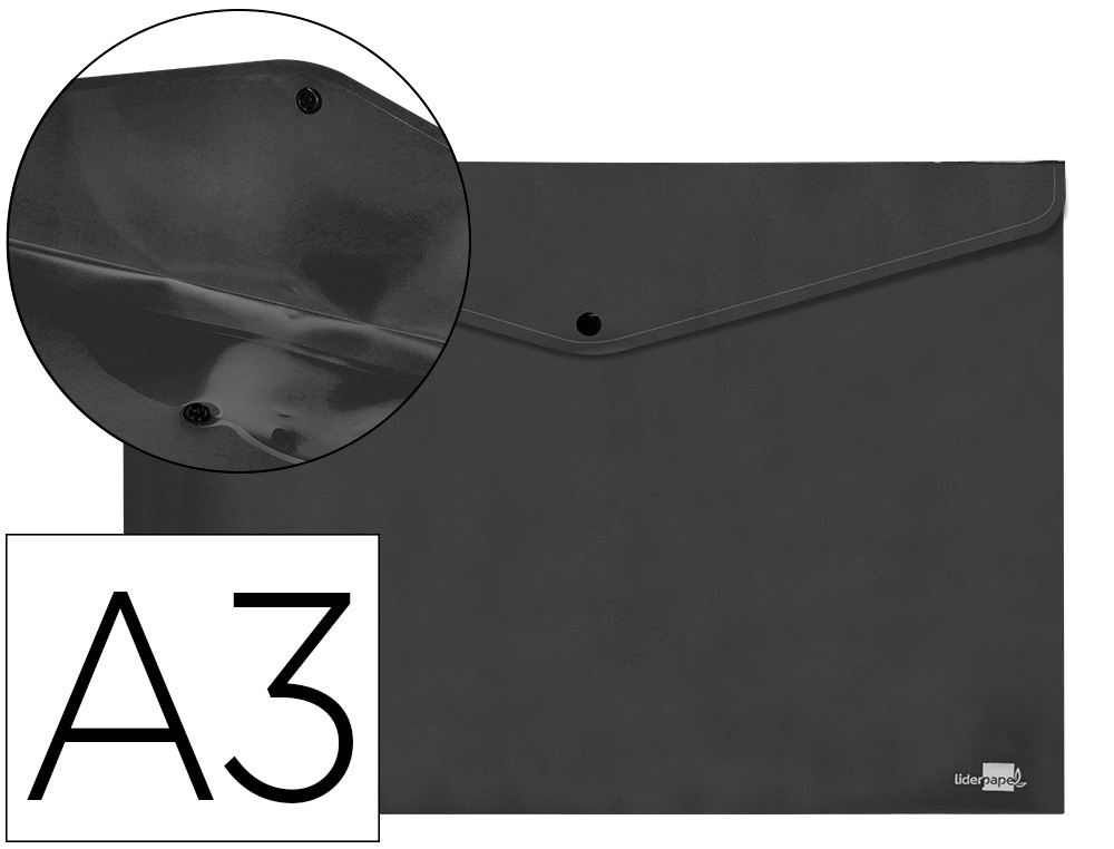 Carpeta liderpapel dossier broche 44243 polipropileno din a3 negro opaco