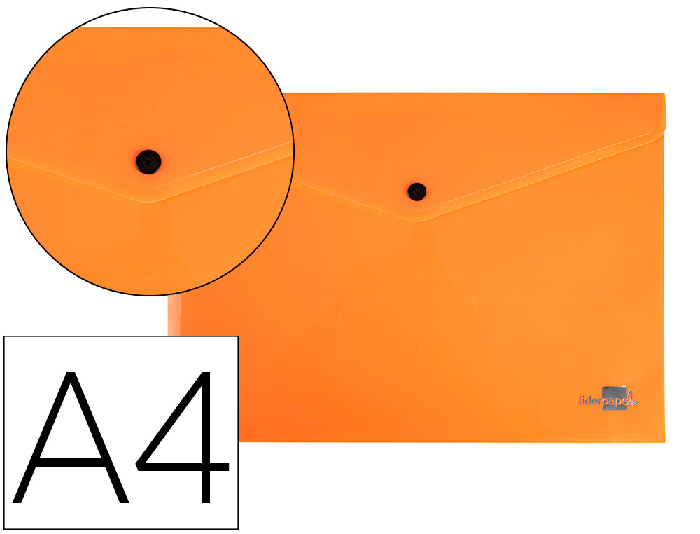 Carpeta liderpapel dossier broche polipropileno din a4 naranja fluor opaco 50 hojas
