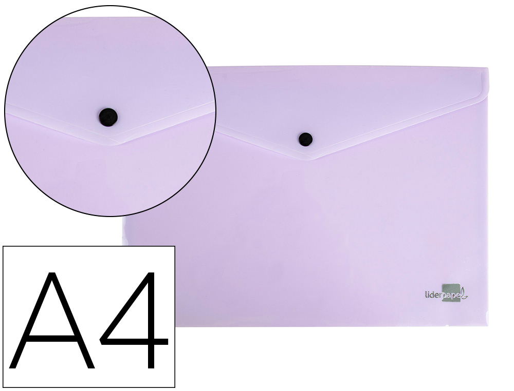 Carpeta liderpapel dossier broche polipropileno din a4 lavanda opaco 50 hojas