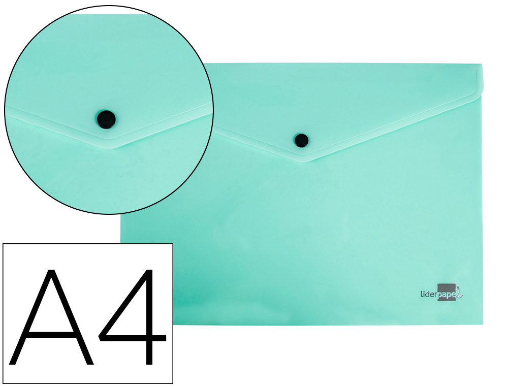 Carpeta liderpapel dossier broche polipropileno din a4 verde manzana opaco 50 hojas