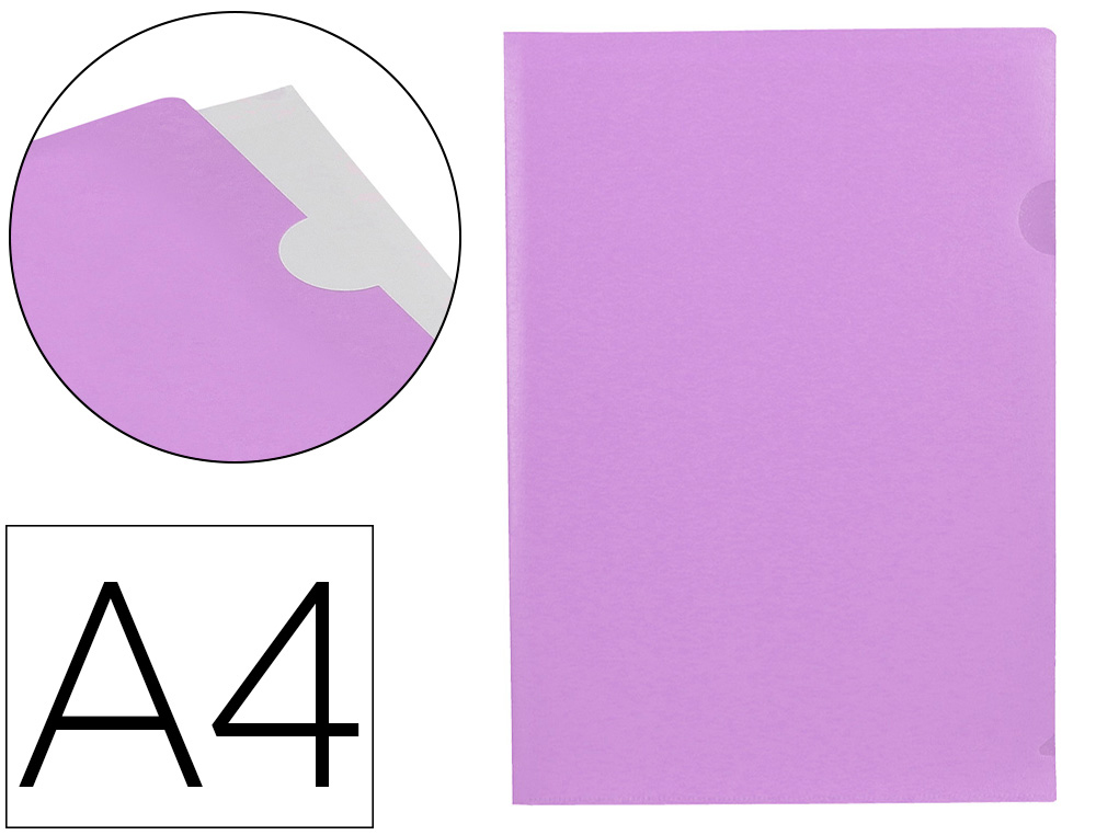 Carpeta liderpapel dossier uñero polipropileno din a4 lavanda opaco 20 hojas