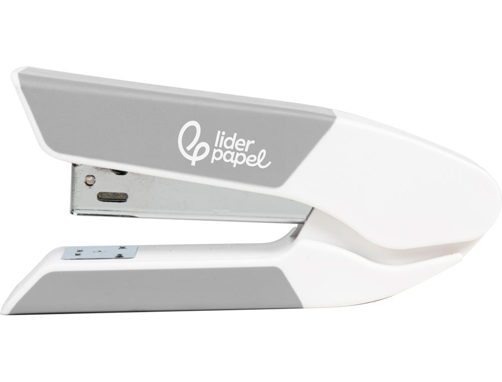 Grapadora liderpapel con regalo de extraegrapas y caja de 1000 grapas 26/6 capacidad 20h color gris