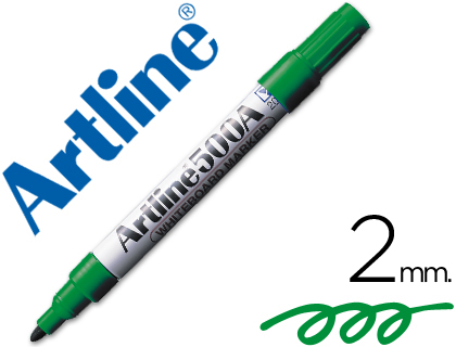 Rotulador artline pizarra ek-500 verde punta redonda 2 mm recargable