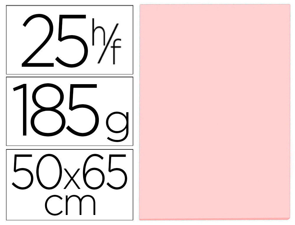 Cartulina guarro rosa 50x65 cm 185 gr