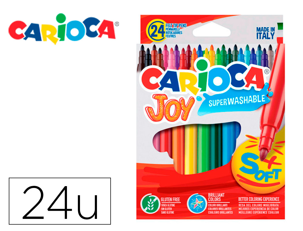 Rotulador carioca joy caja de 24 unidades colores surtidos