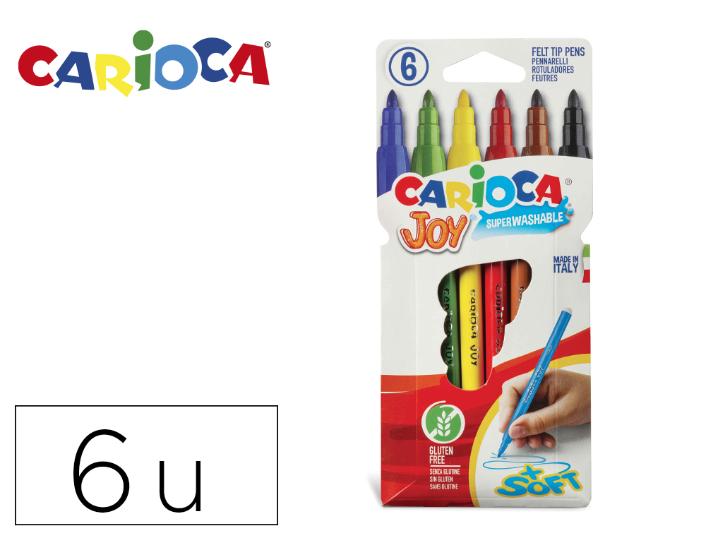 Rotulador carioca joy caja de 6 colores surtidos