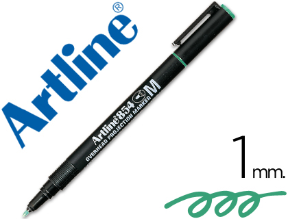 Rotulador artline retroproyeccion punta fibra permanente ek-854 verde -punta redonda 1 mm