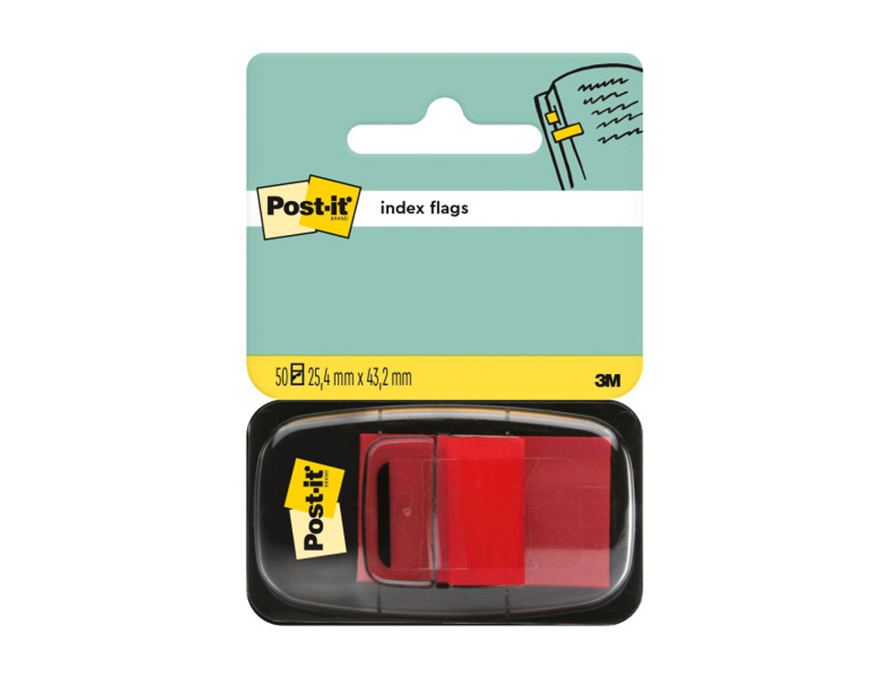 Banderitas separadoras 680-1 roja dispensador de 50 unidades