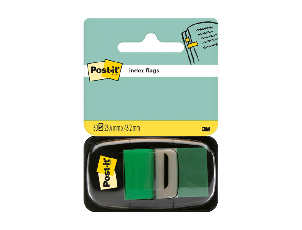 Banderitas separadoras 680-3 verde dispensador de 50 unidades