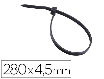 Brida 3m para exterior negro 280x4,5 mm bolsa de 100 unidades