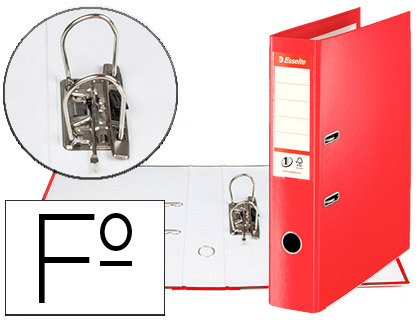 Archivador de palanca esselte n.1 polipropileno folio lomo 75 mm rojo