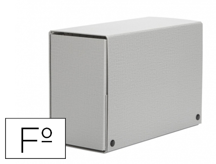 Carpeta proyectos pardo folio lomo 150 mm carton forrado gris con broche