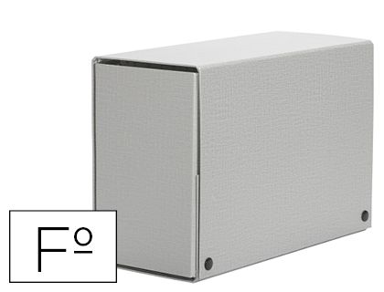 Carpeta proyectos pardo folio lomo 200 mm carton forrado gris con broche