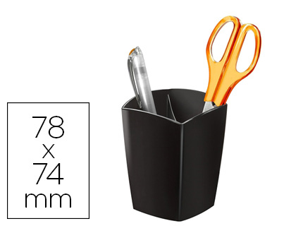 Cubilete portalapices cep negro opaco plastico magnetico 78x74x95 mm