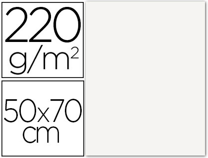 Cartulina lisa/rugosa 2 texturas 50x70 cm 220g/m2 blanco