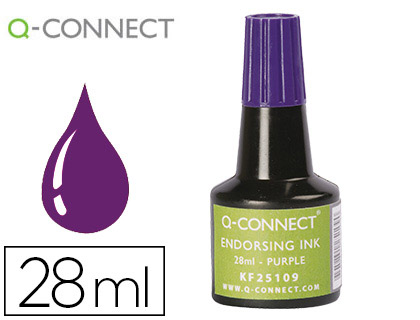 Tinta tampon q-connect violeta bote 28 ml