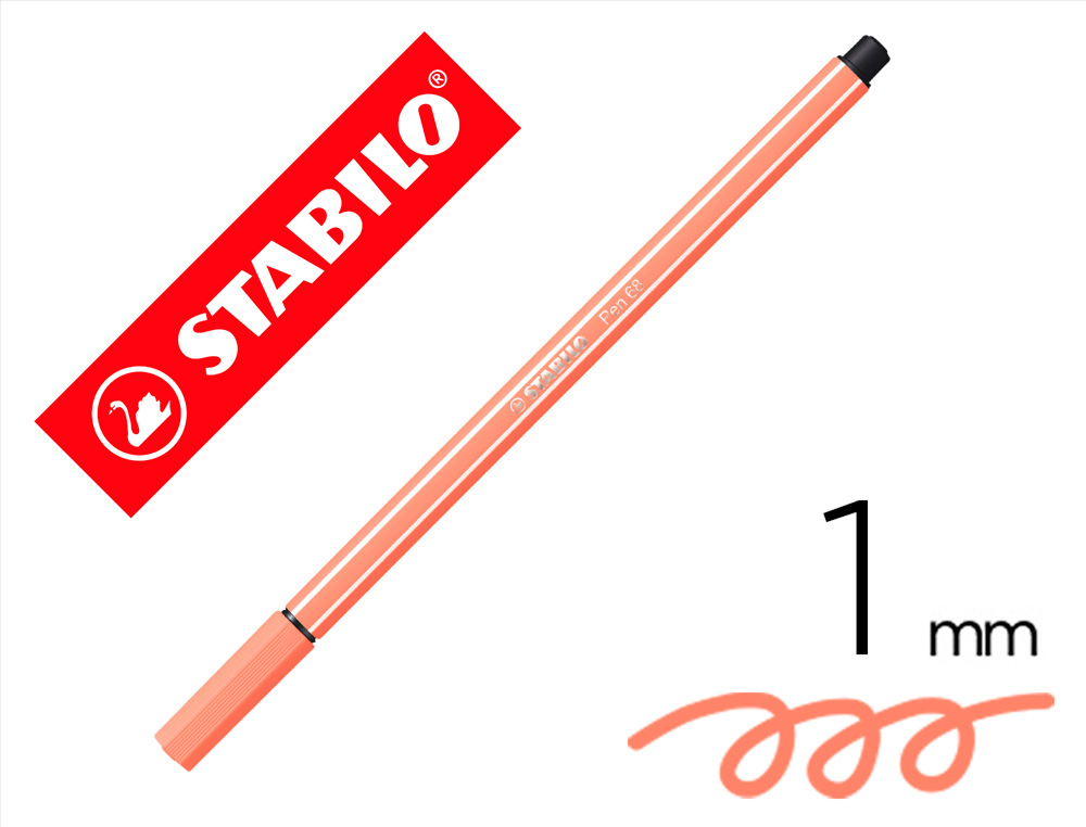 Rotulador stabilo acuarelable pen 68 carne claro punta gruesa 1mm